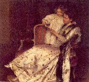 Osborne, Walter Mrs. Noel Guinness and her Daughter, Margaret USA oil painting artist